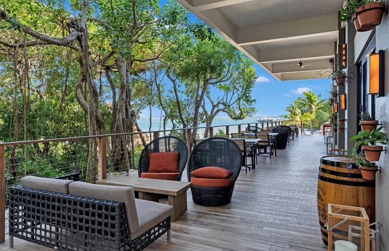 Miami restaurant photography: outdoor deck with ocean view
